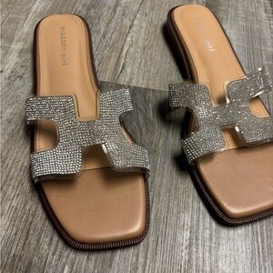 Madden Girl Hailey Rhinestone Slide Sandals